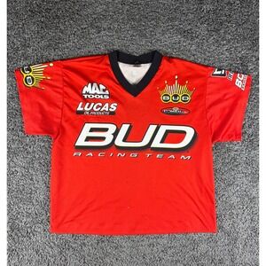 Outer Circle Bud Racing Team Jersey Mens Small Red NHRA Lucas Oil Mac Tools